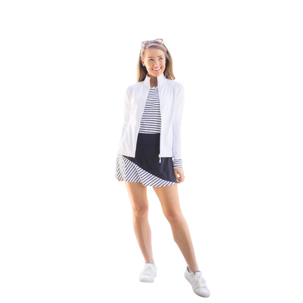 Southern Tide Skort Size XL Blue Colorblock Stripe golf tennis Performance